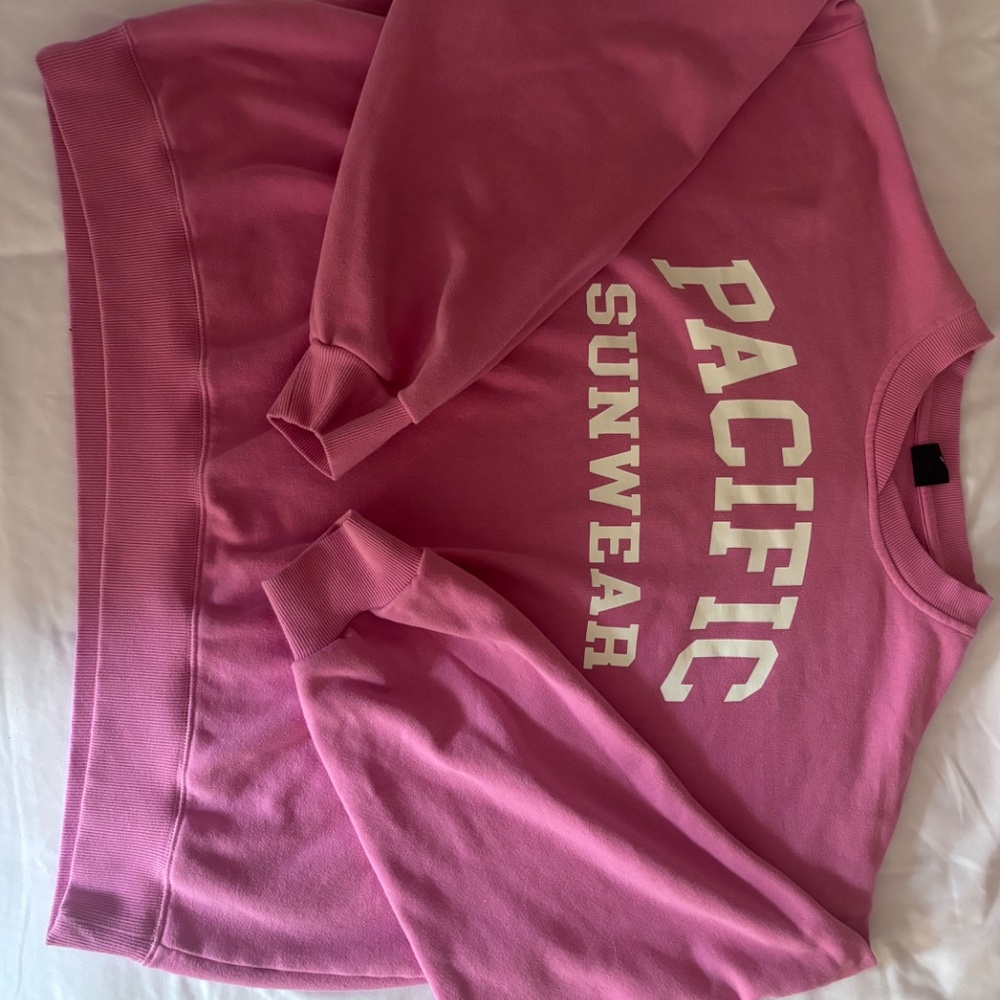 Pacsun Pacific Sunwear Oversized Pink Crewneck Sweatshirt - Picture 3 of 4